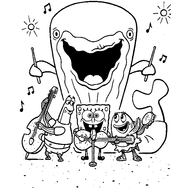 music coloring pages spongebob and friends Coloring4free