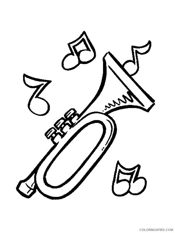 music coloring pages trumpet Coloring4free