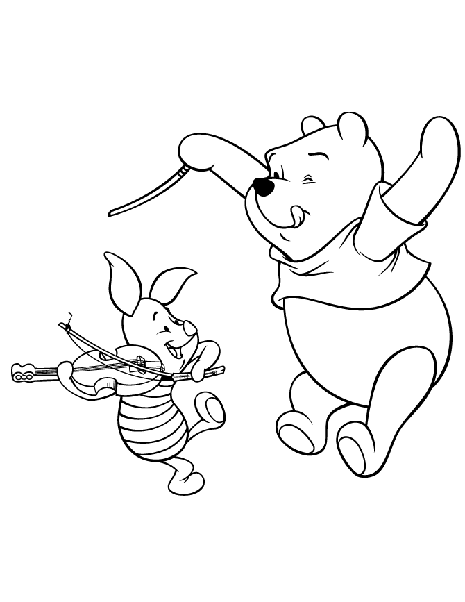music coloring pages winnie the pooh Coloring4free