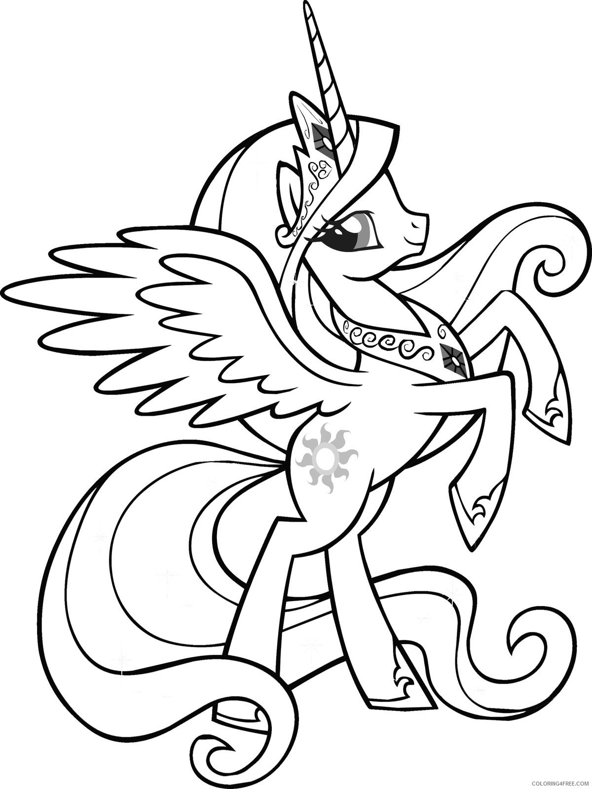 my little pony coloring pages princess celestia Coloring4free