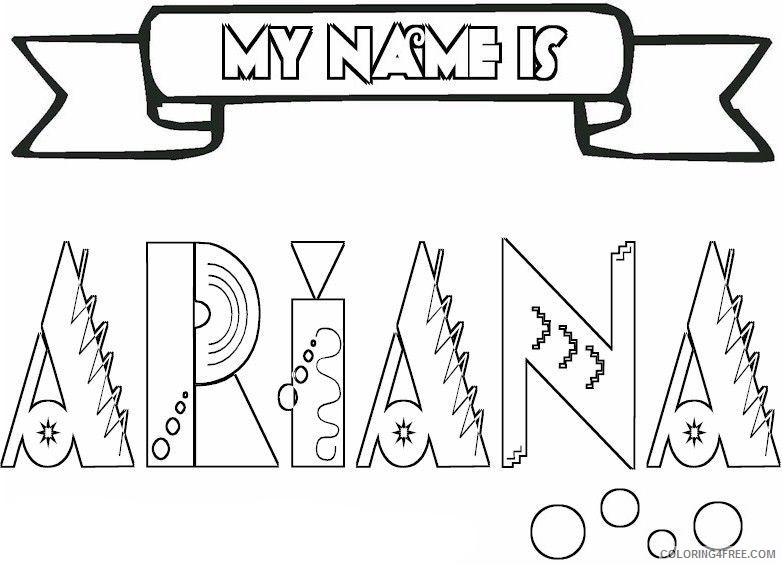 name coloring pages ariana Coloring4free