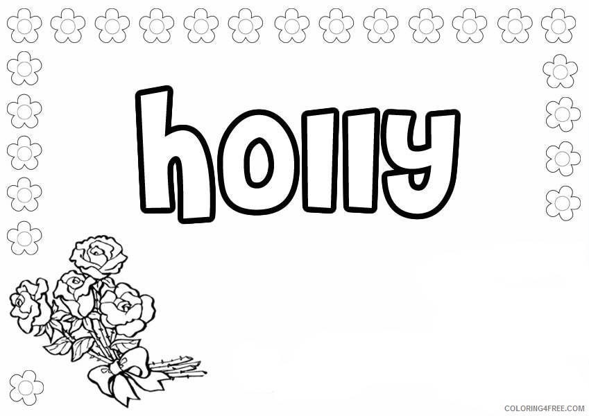 name coloring pages holly Coloring4free
