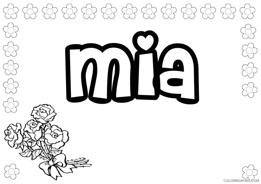name coloring pages mia Coloring4free