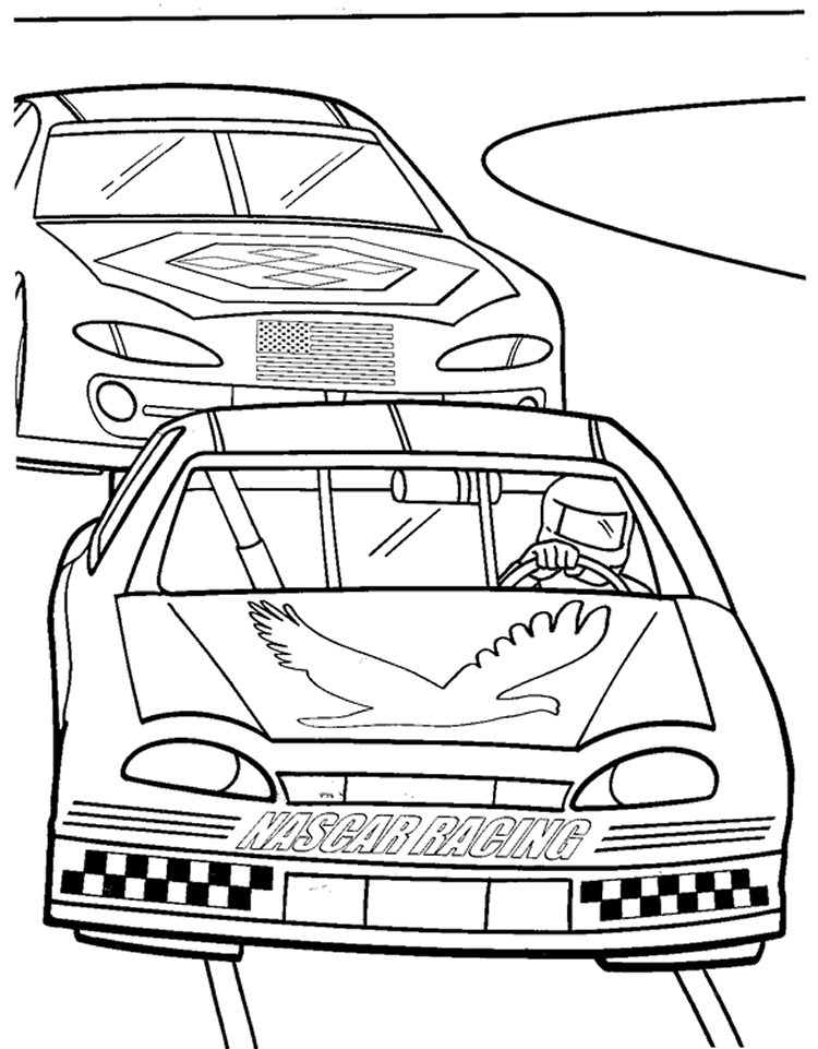 nascar coloring pages free to print Coloring4free