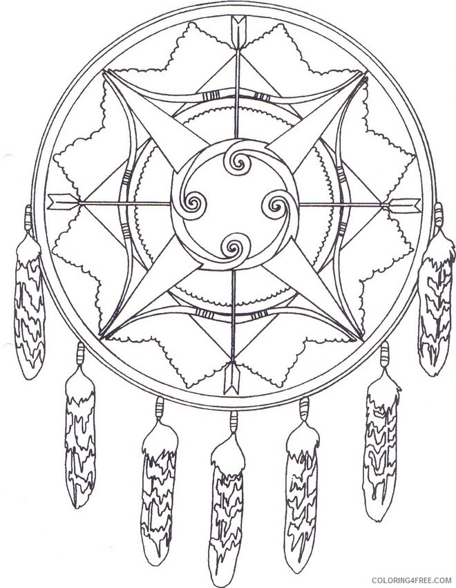 native american coloring pages dreamcatcher Coloring4free