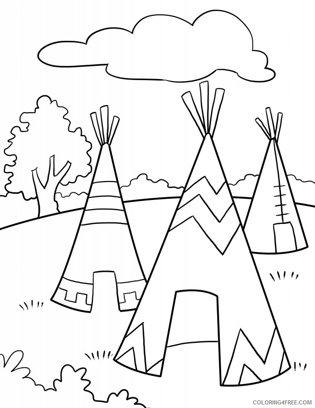 native american teepee coloring pages Coloring4free