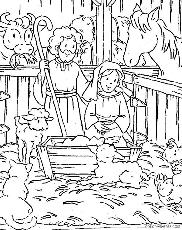 nativity coloring pages free for kids Coloring4free