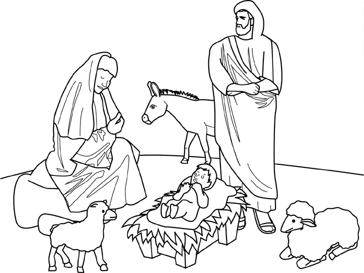nativity coloring pages free printable Coloring4free
