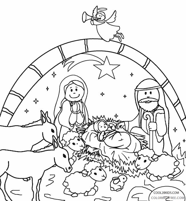 nativity coloring pages printable Coloring4free