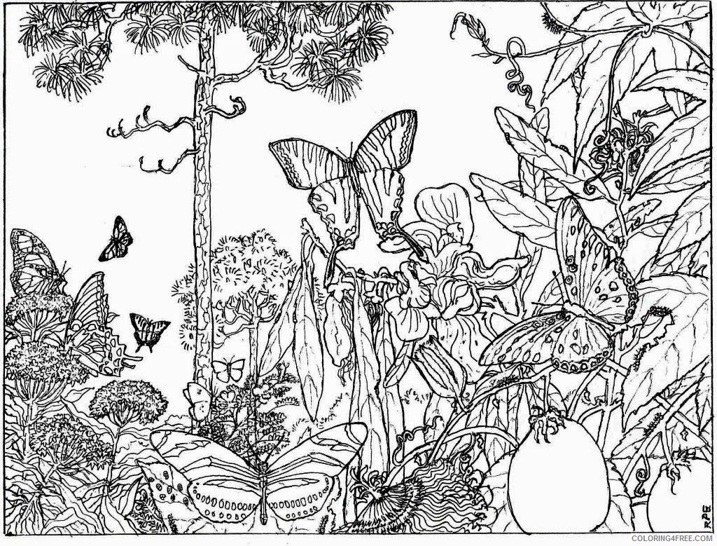 nature coloring pages for adults Coloring4free