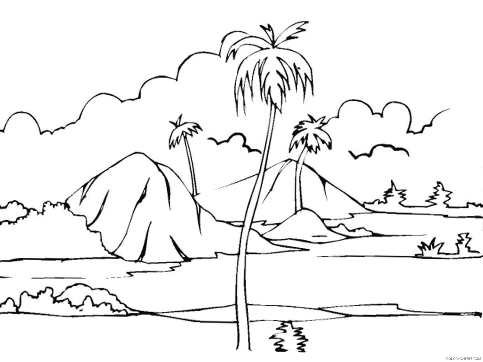 nature coloring pages mountain view Coloring4free