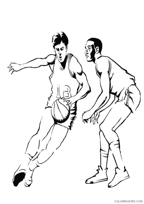 nba coloring pages dribbling Coloring4free