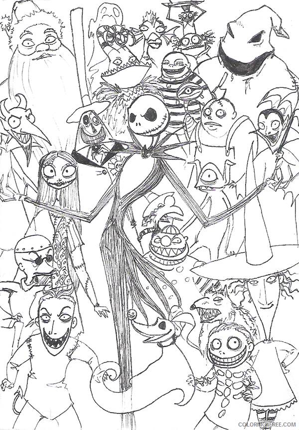 nightmare before christmas coloring pages all characters Coloring4free