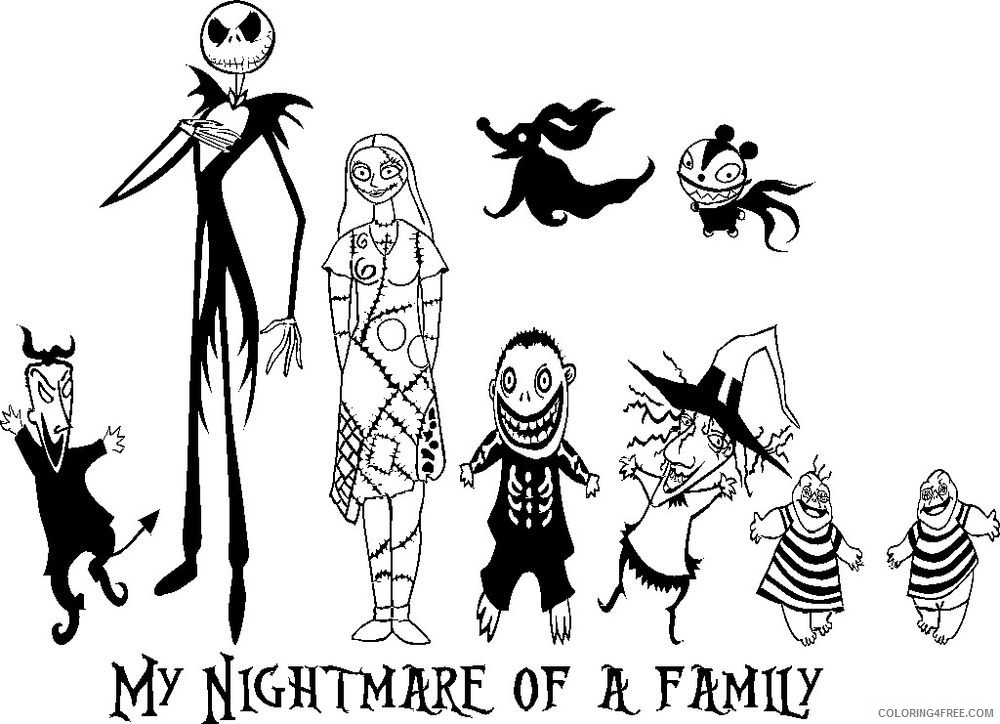 nightmare before christmas coloring pages characters Coloring4free