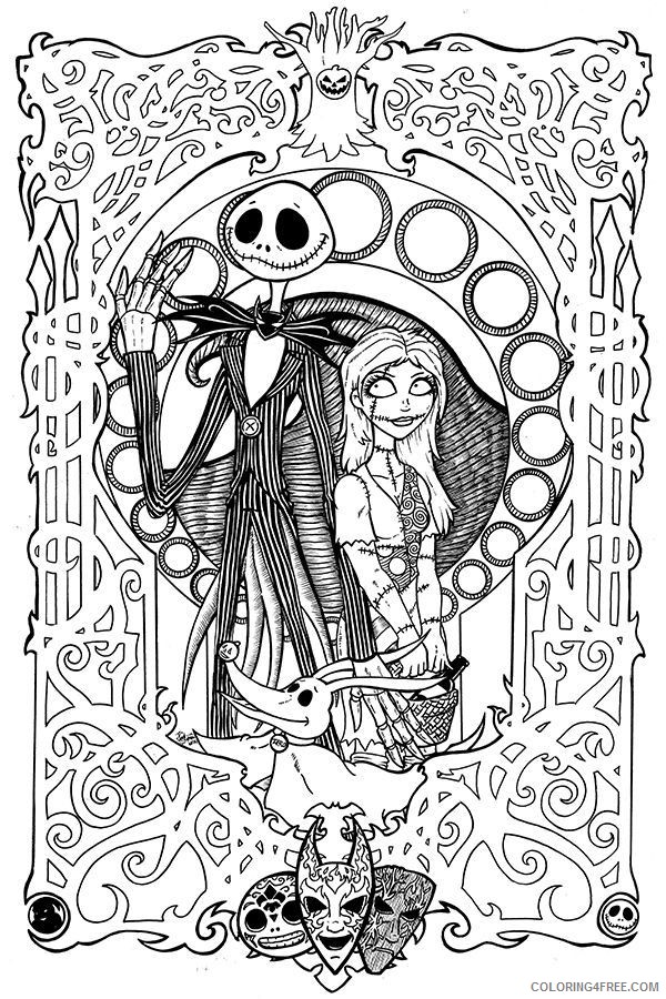 nightmare before christmas coloring pages for adults Coloring4free