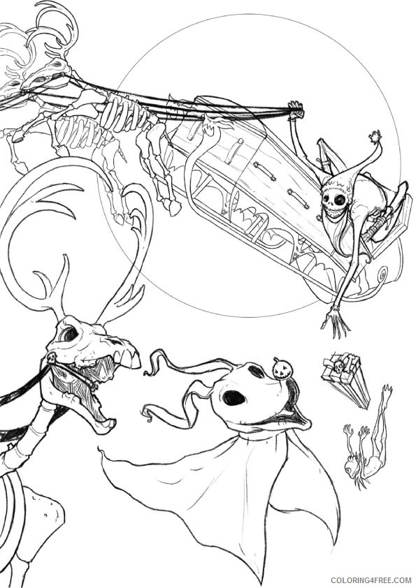 nightmare before christmas coloring pages printable 2 Coloring4free