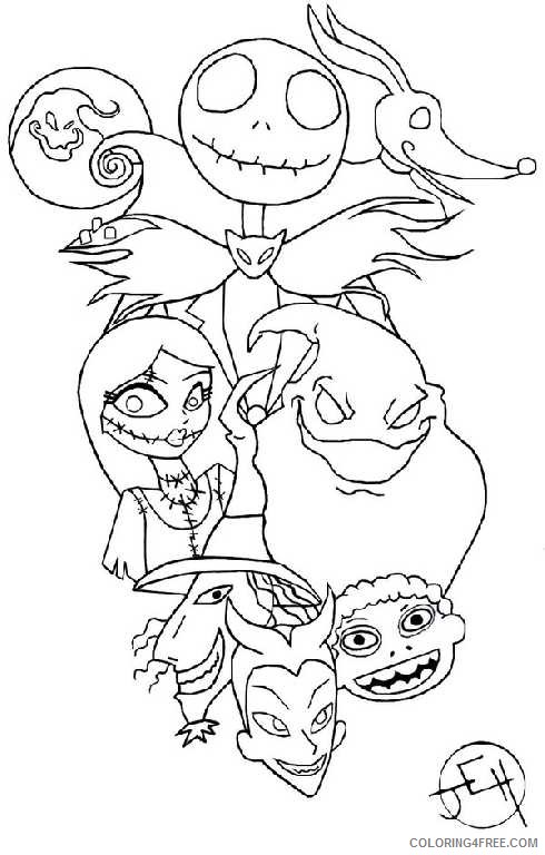 nightmare before christmas coloring pages printable Coloring4free