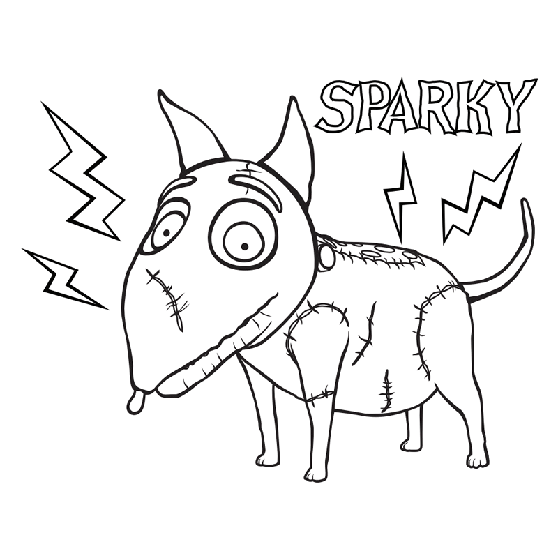 nightmare before christmas coloring pages sparky Coloring4free