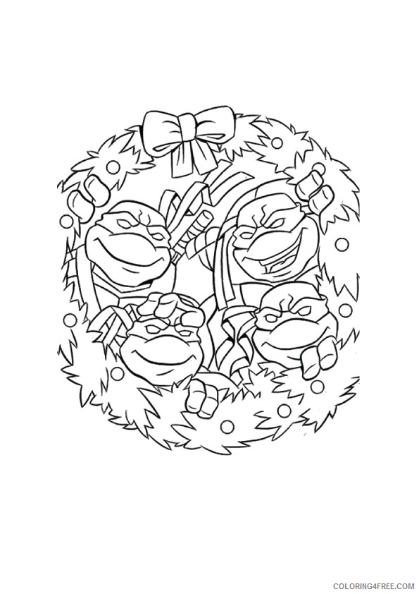 ninja turtle coloring pages christmas Coloring4free