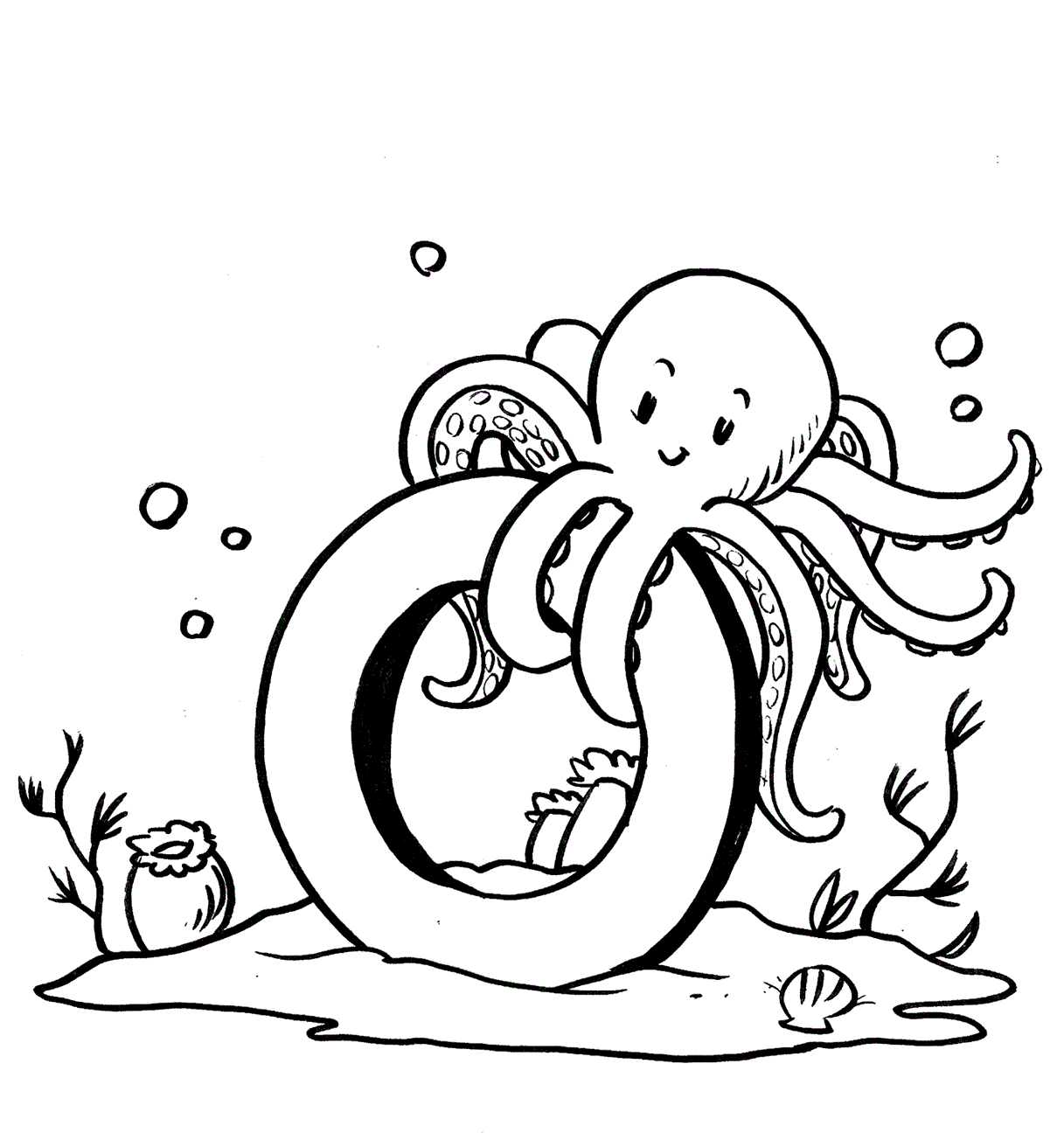 octopus coloring pages underwater Coloring4free