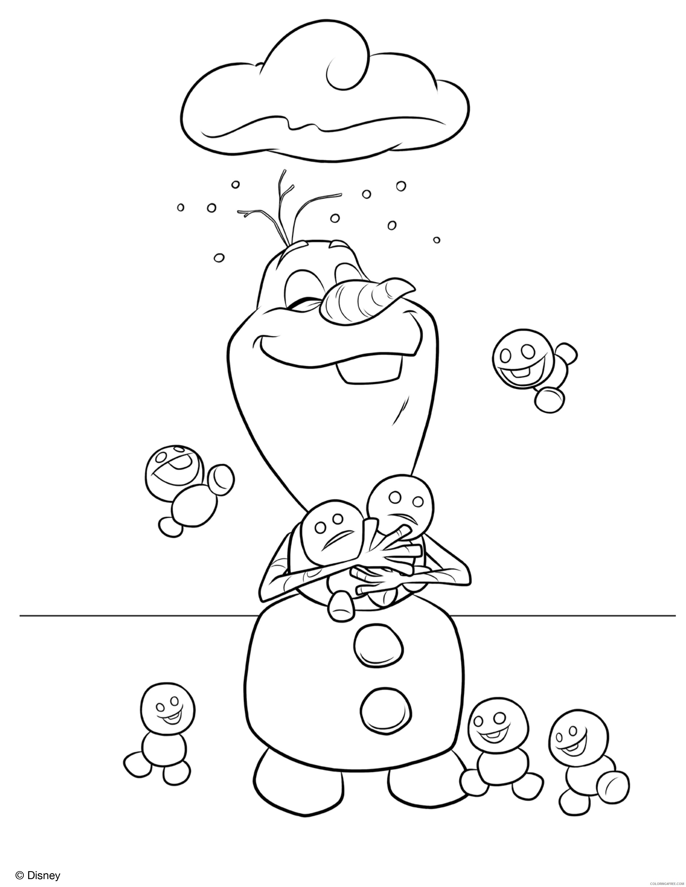 olaf coloring pages with snowgies Coloring4free