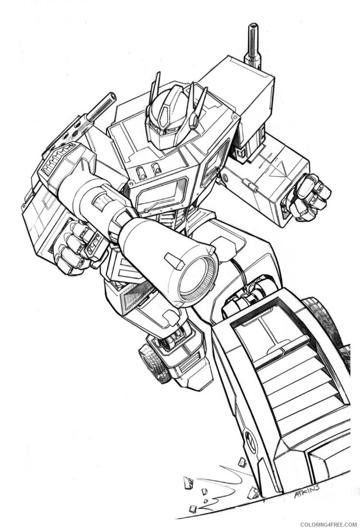 optimus prime coloring pages attacking Coloring4free
