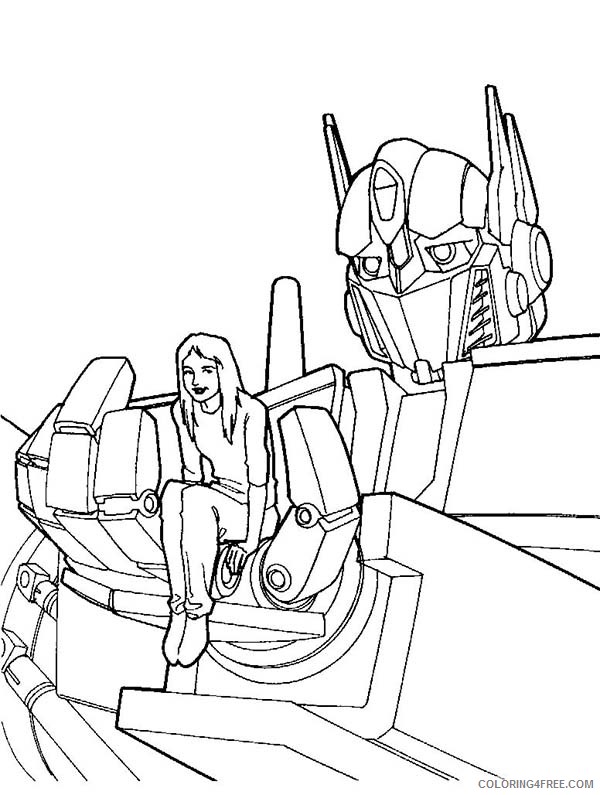 optimus prime coloring pages saving a girl Coloring4free