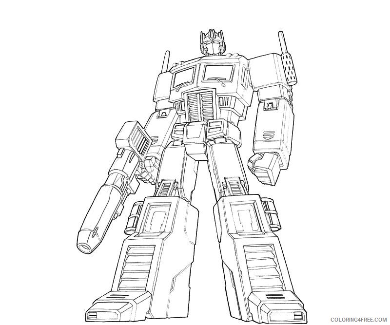 optimus prime coloring pages standing Coloring4free