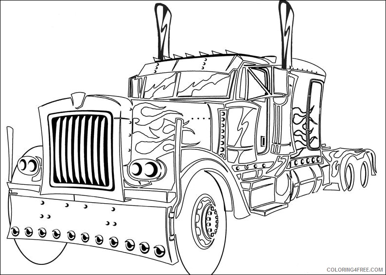 optimus prime coloring pages truck Coloring4free