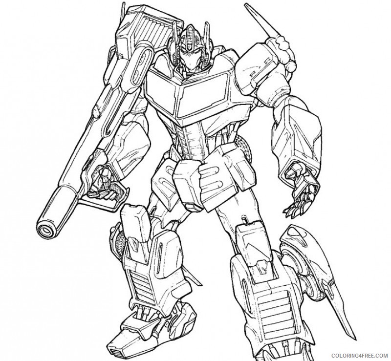 optimus prime coloring pages weapon Coloring4free