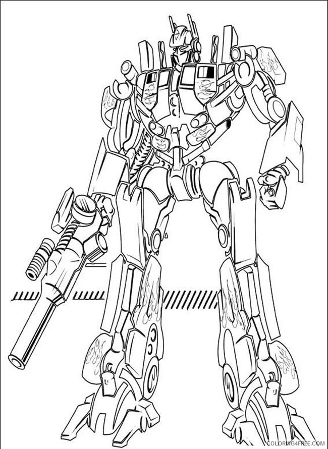 optimus prime coloring pages with gun Coloring4free