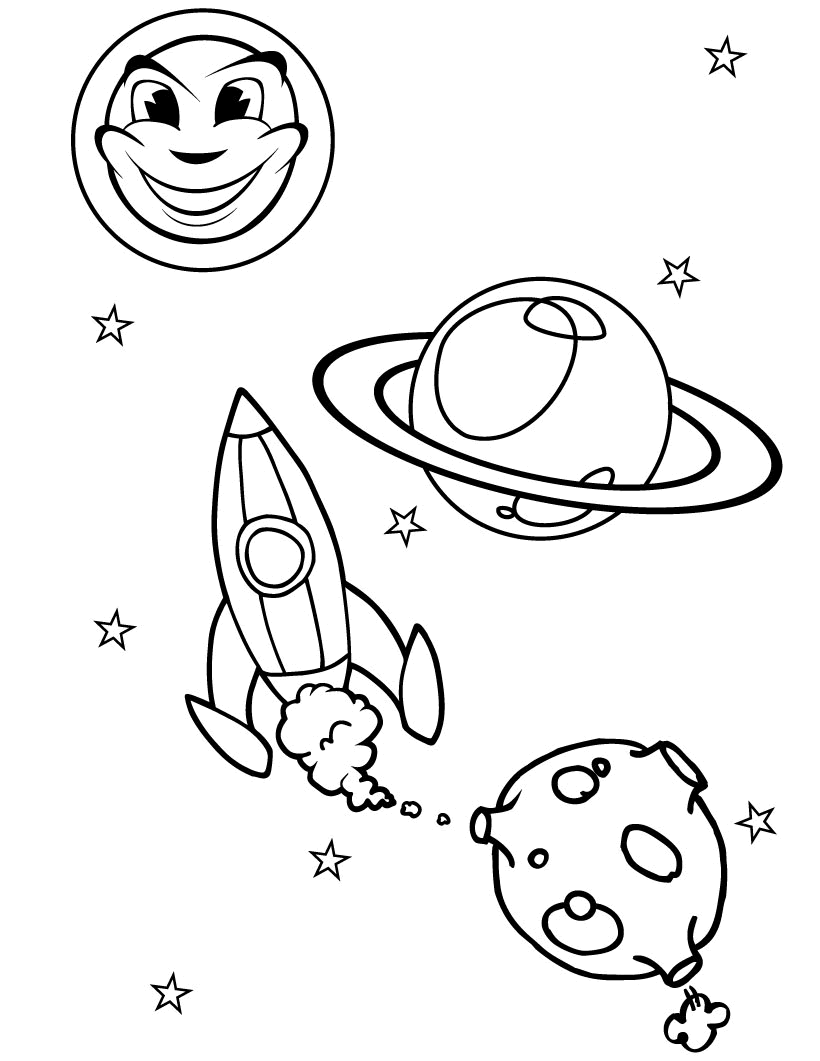 outer space coloring pages for kids Coloring4free