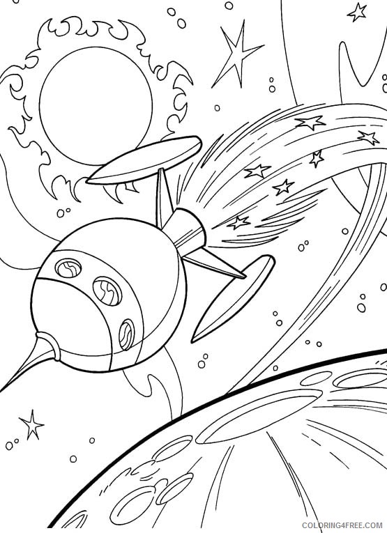 outer space coloring pages rocket ship Coloring4free