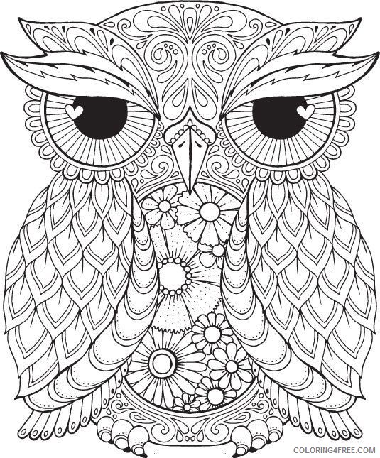 owl mandala coloring pages for adults Coloring4free