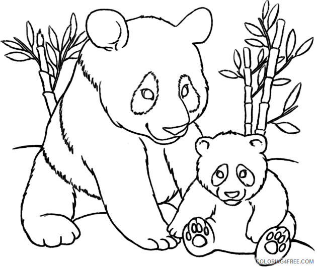panda coloring pages mom and baby Coloring4free