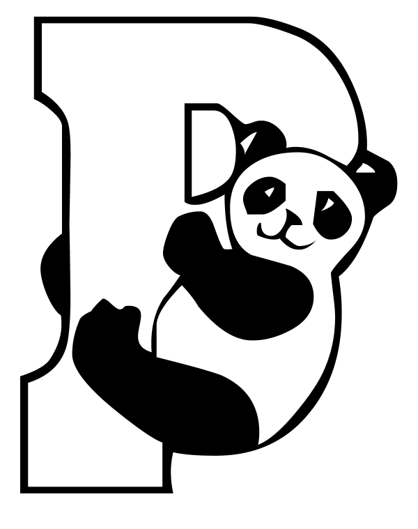 panda coloring pages p for panda Coloring4free