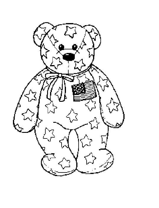 patriotic coloring pages american teddy bear Coloring4free