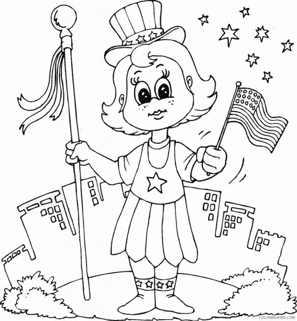 patriotic girls coloring pages Coloring4free