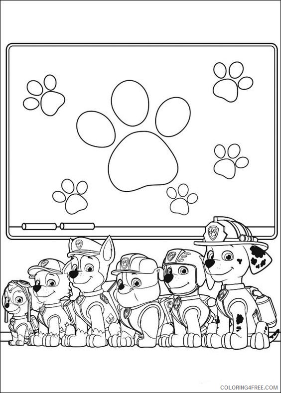 paw patrol coloring pages all pups Coloring4free
