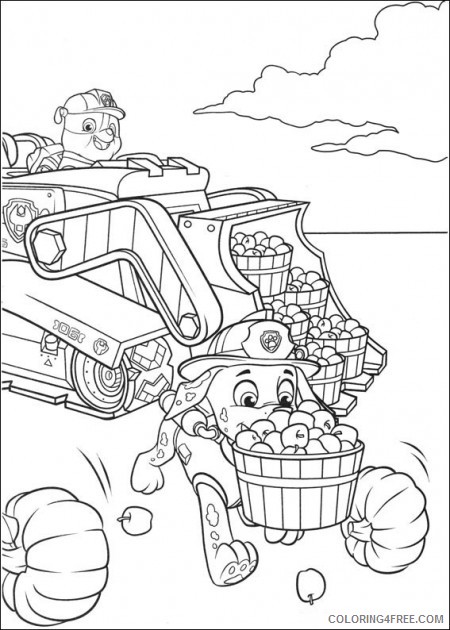 paw patrol coloring pages collecting apples Coloring4free