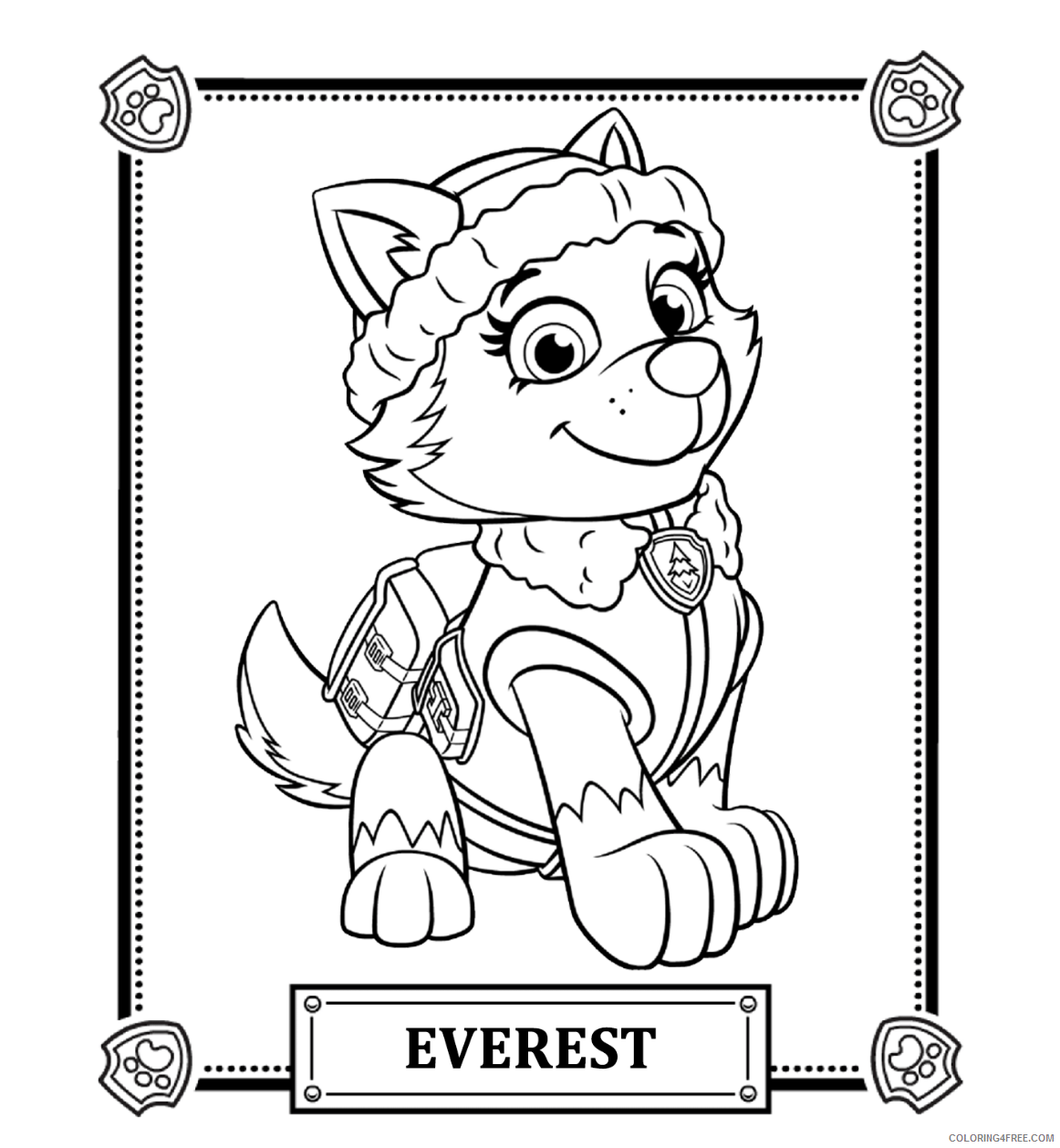 paw patrol coloring pages everest Coloring4free