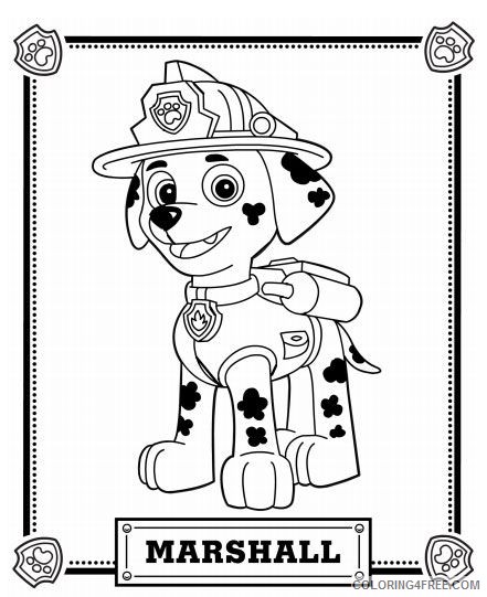 paw patrol coloring pages marshall Coloring4free