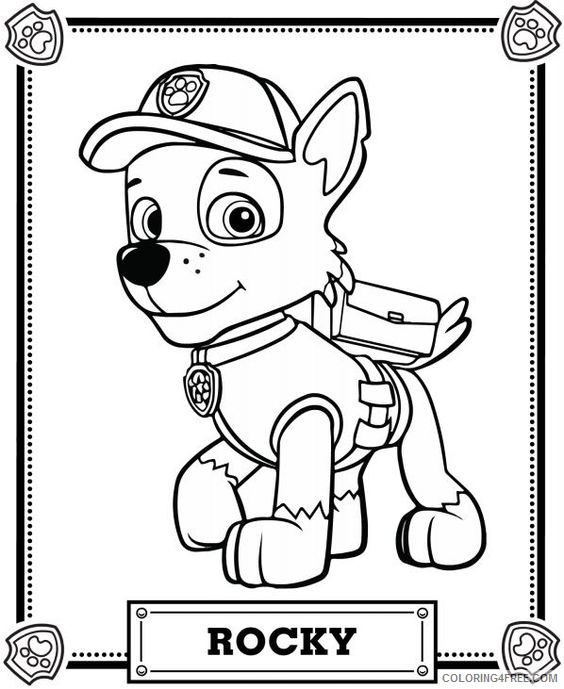 paw patrol coloring pages rocky Coloring4free