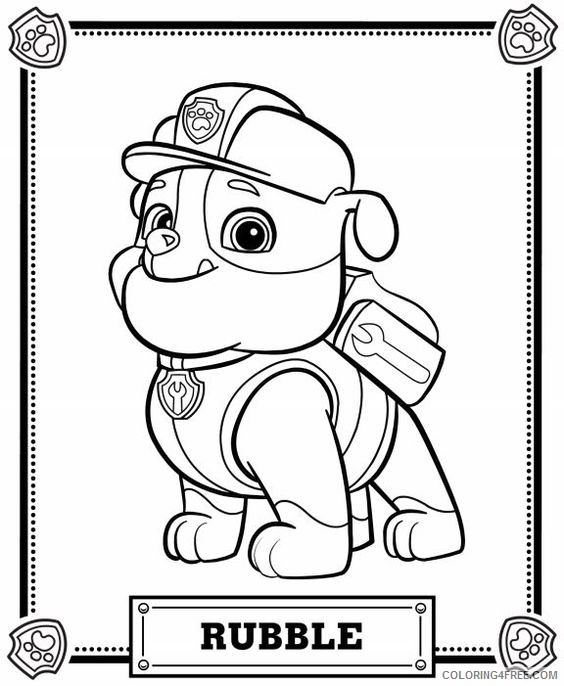 paw patrol coloring pages rubble Coloring4free