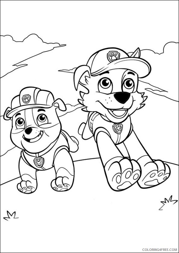 paw patrol coloring pages rubble and rocky Coloring4free