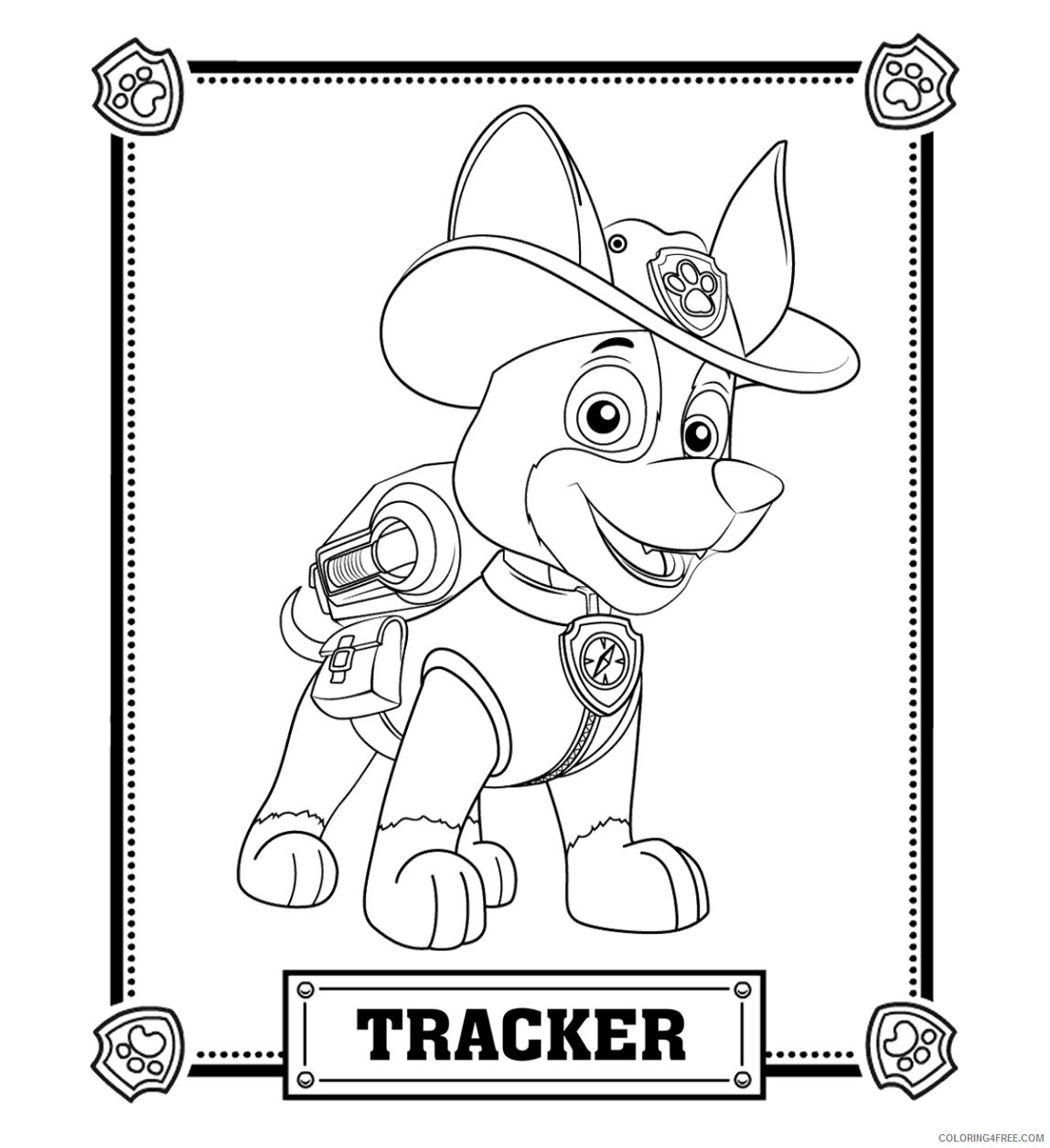 paw patrol coloring pages tracker Coloring4free