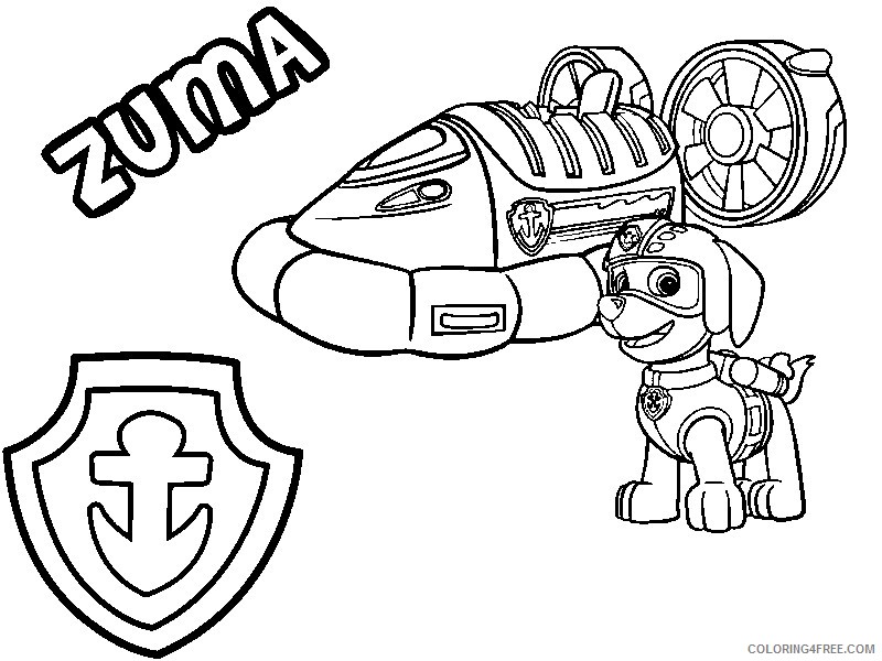 paw patrol coloring pages zuma hovercraft Coloring4free