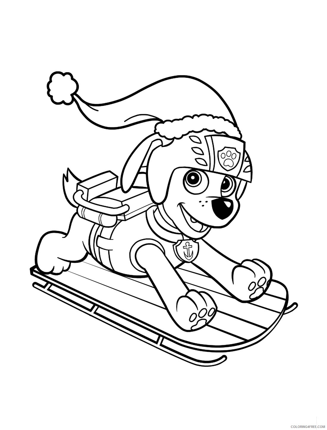 paw patrol coloring pages zuma on sledge Coloring4free