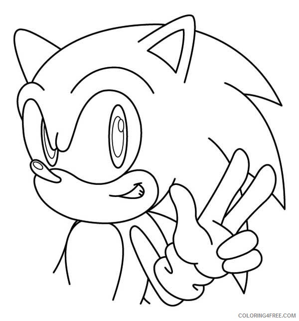 peace sign coloring pages sonic Coloring4free
