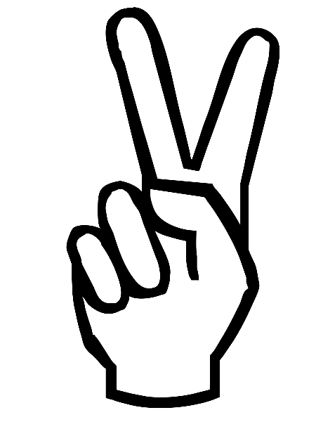 peace sign coloring pages v hand Coloring4free